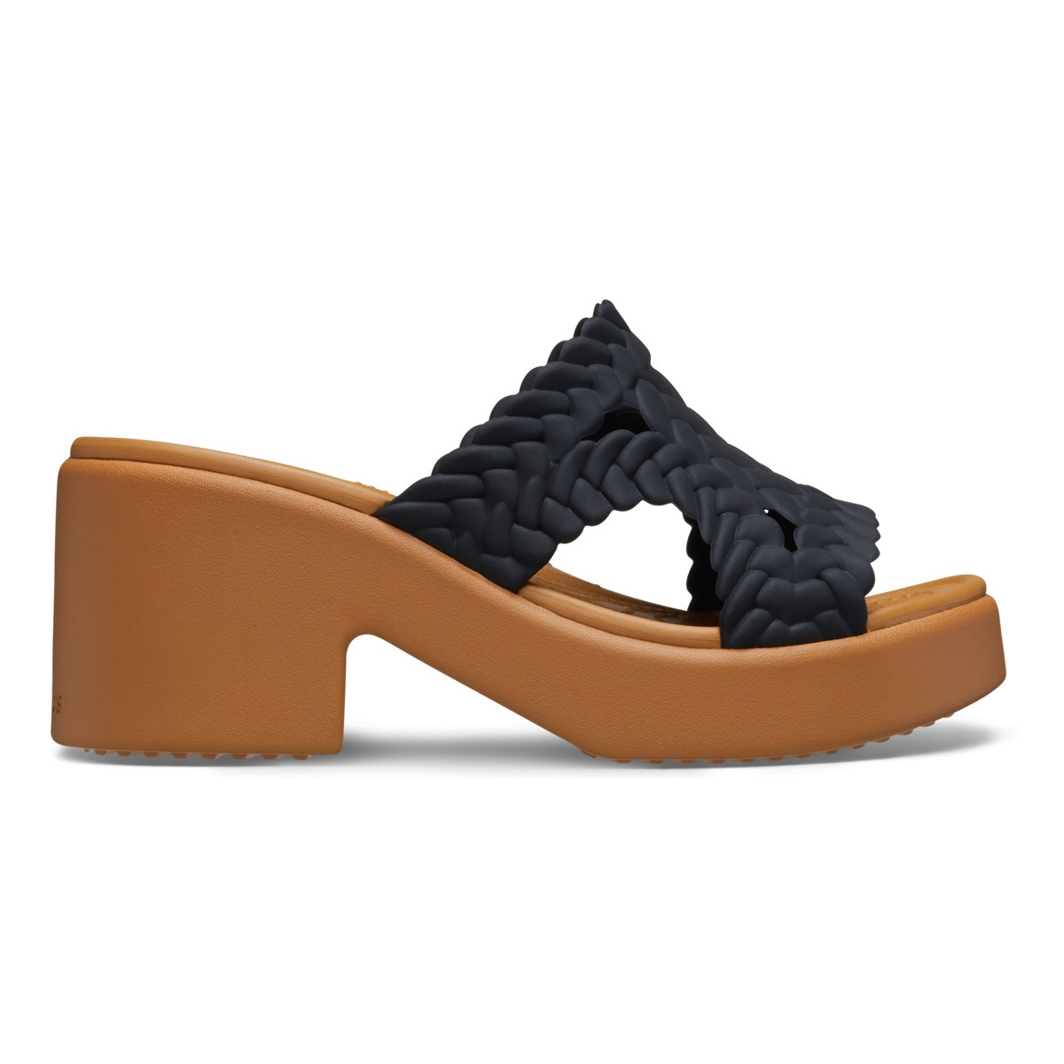 Papuci Crocs Brooklyn Woven Slide Heel Negru - Black - imagine 8
